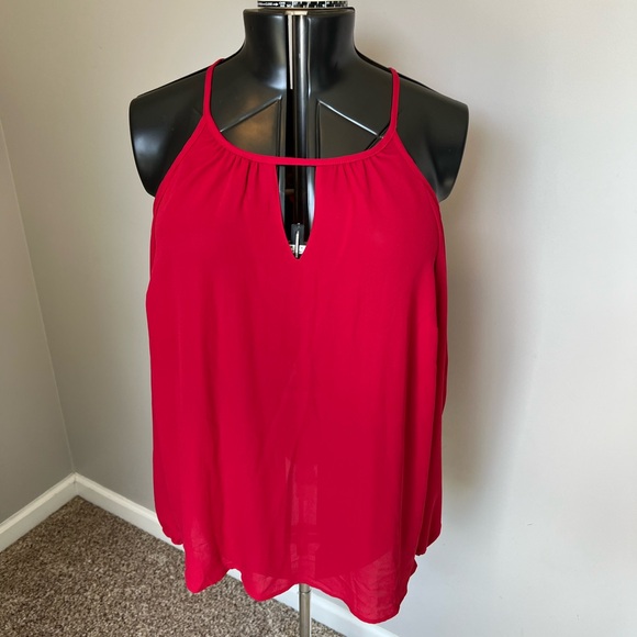 TORRID red cold shoulder top - Picture 3 of 9
